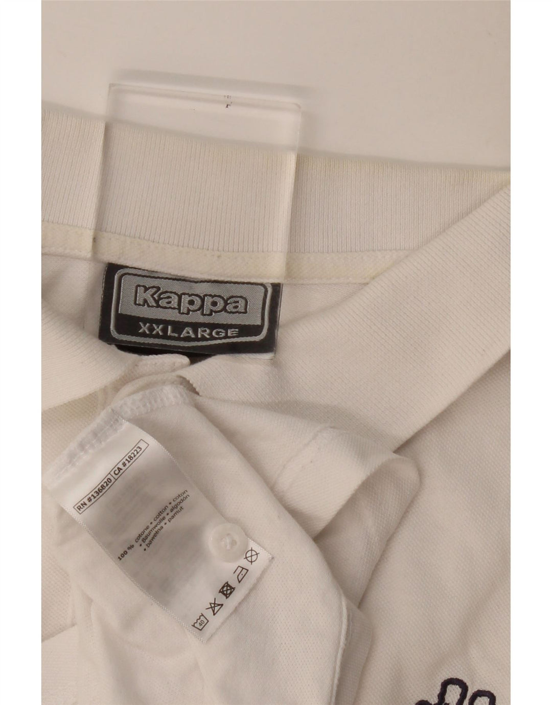 Camisa polo masculina Kappa 2XL algodão branco