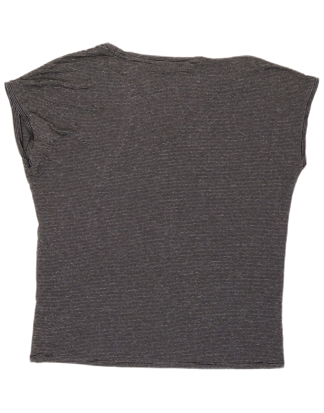 Camiseta feminina grande Marks & Spencer UK 10 listrada preta pequena