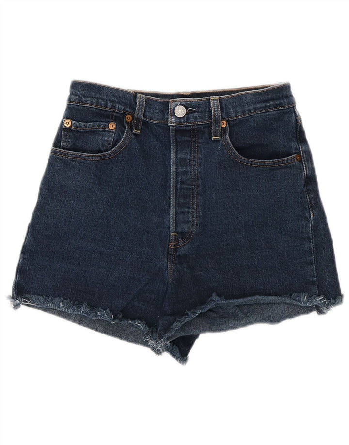 Shorts jeans feminino 501 da Levi's W27 pequeno azul algodão clássico
