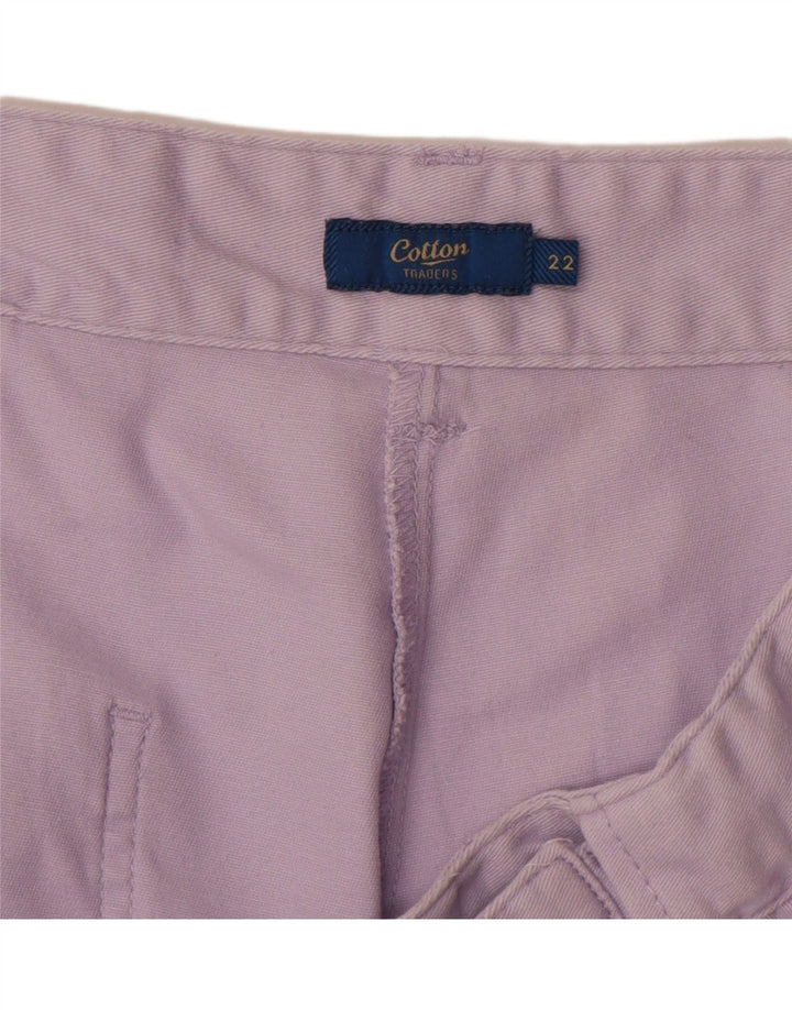 COTTON TRADERS Calça Chino Feminina Reta UK 22 3XL W40 L30 Roxo