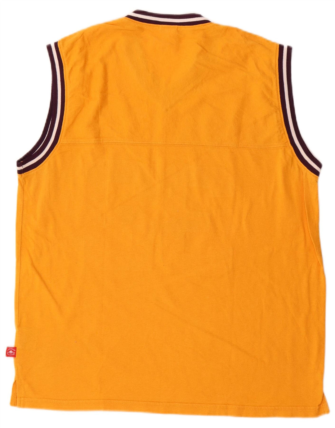 Converse Mens Graphic Vest Top Médio Algodão Amarelo