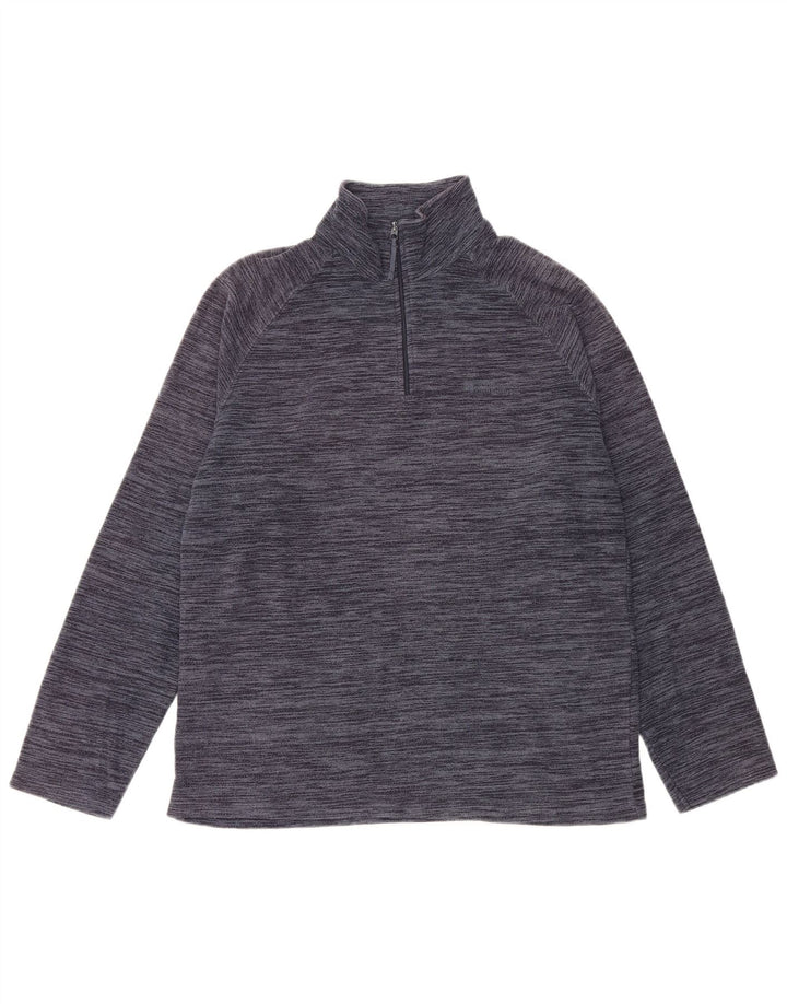 MOUNTAIN WAREHOUSE Suéter masculino de lã com zíper e gola média azul marinho salpicado