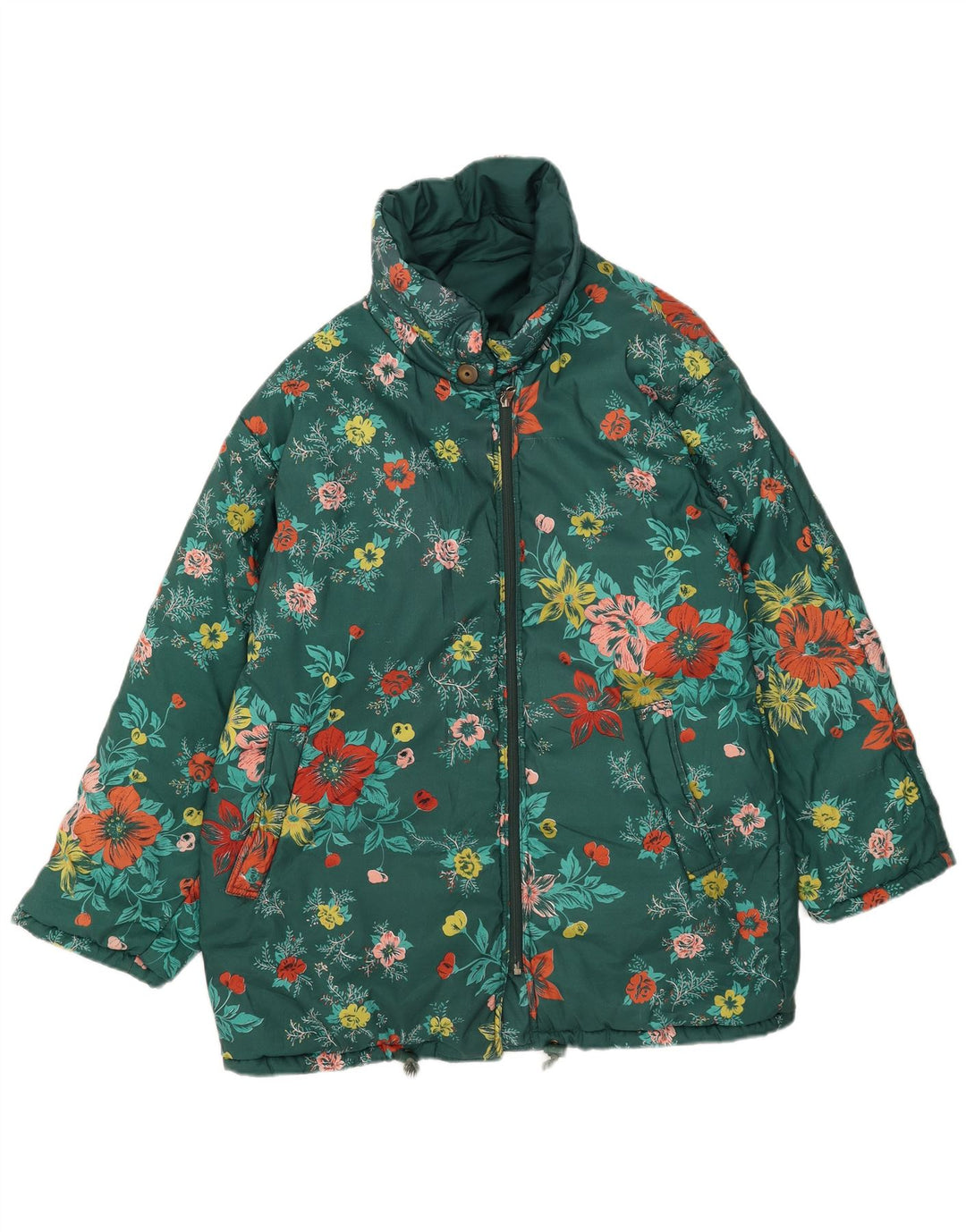 Jaqueta de esqui reversível feminina Stratos EU 44 XL poliéster floral verde