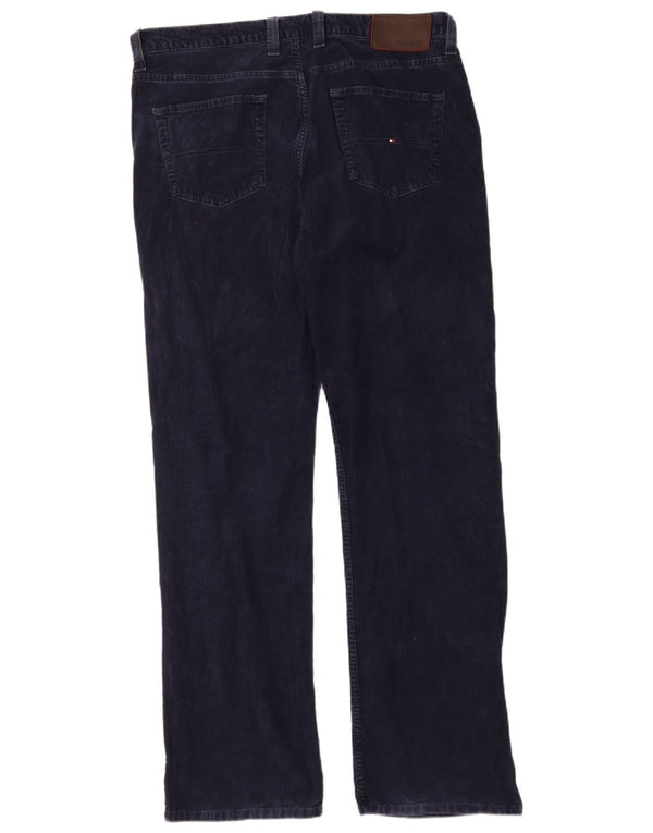Calça masculina reta de veludo Tommy Hilfiger W36 L34 algodão azul marinho