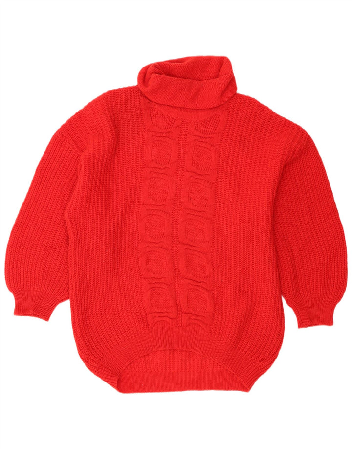 Suéter feminino Stefanel com gola redonda Reino Unido 18 XL lã vermelha