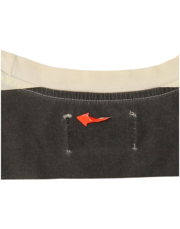 Camiseta feminina Converse com estampa gráfica UK 16 grande algodão listrado branco