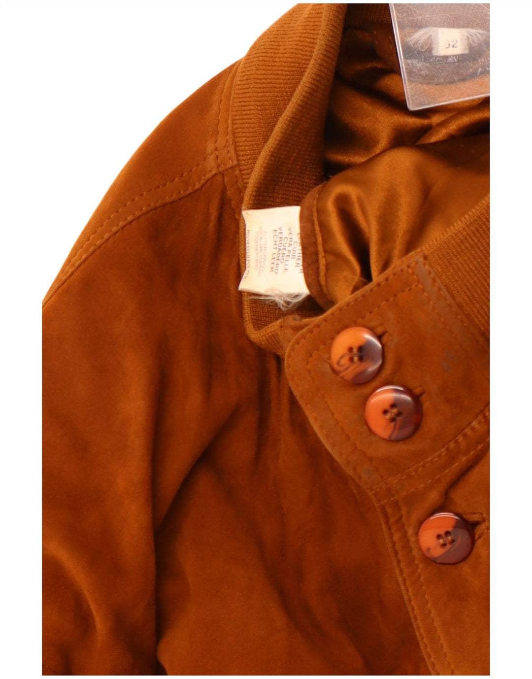 Jaqueta bomber masculina VINTAGE de camurça EU 52 XL couro bege