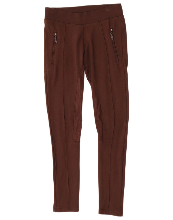 Zara Calça Feminina Skinny Riding Casual Reino Unido 6 XS Marrom