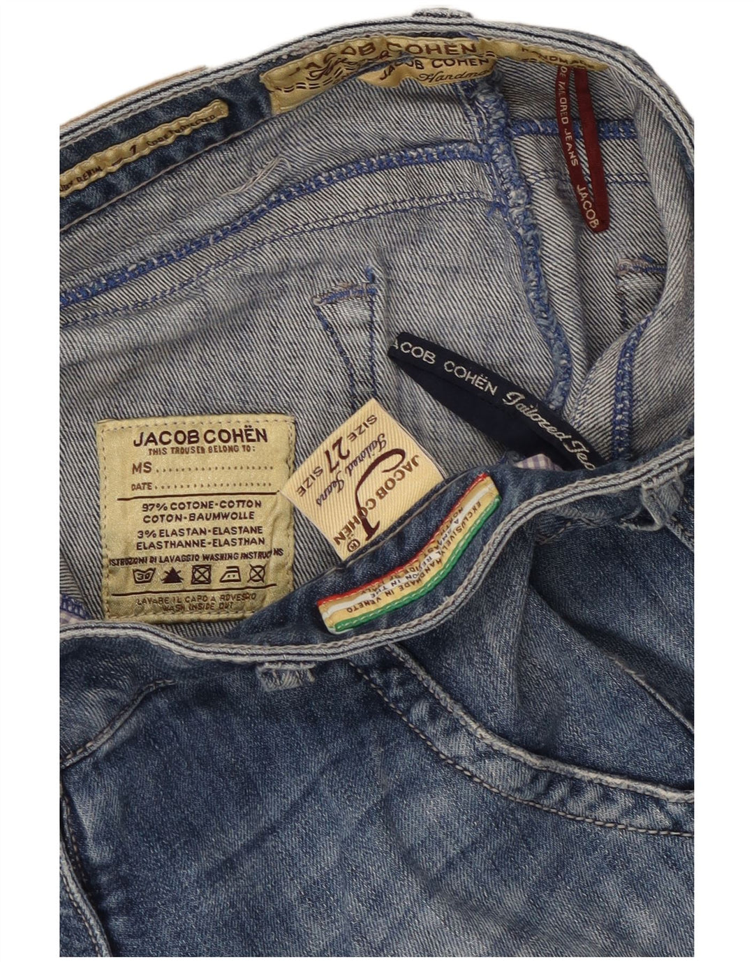 Jacob Cohen Jeans retos femininos W27 L28 algodão azul