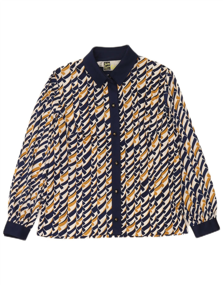 Blusa feminina GLASER com estampa abstrata UK 14 média multicolorida