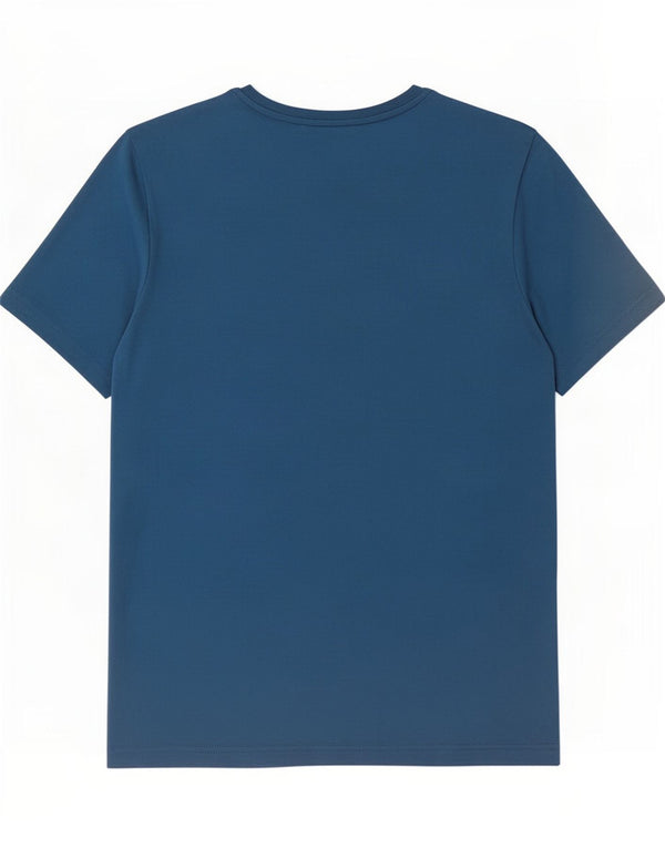 Camiseta masculina Adidas Top pequeno azul colorblock algodão