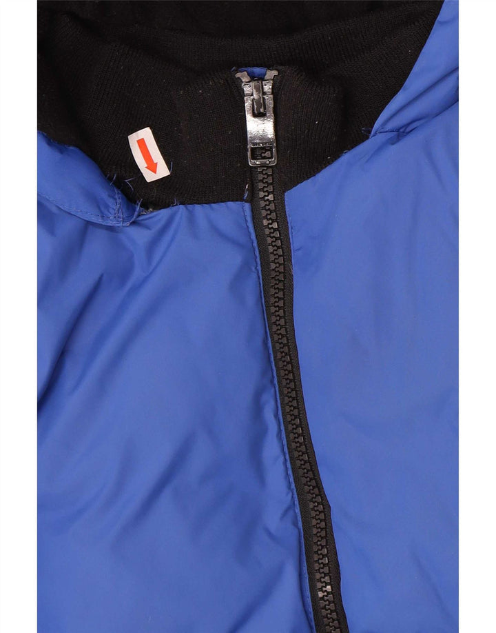 Jaqueta diesel acolchoada com capuz gráfico para meninos 7-8 anos azul nylon