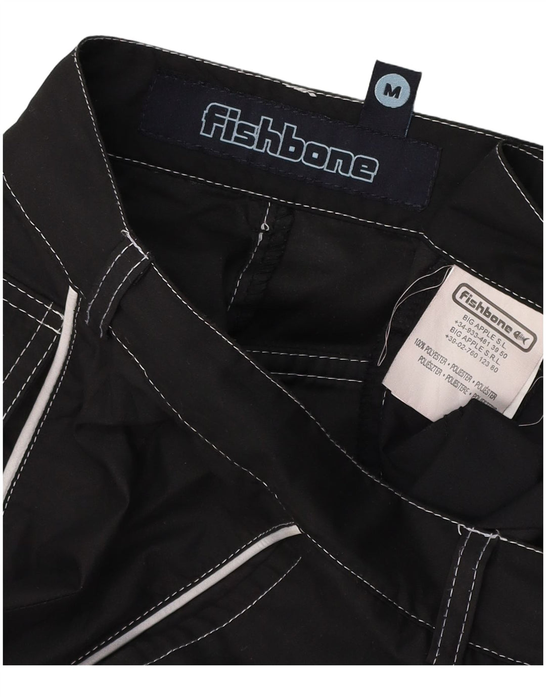 Bermuda masculina FISHBONE média W30 poliéster preto