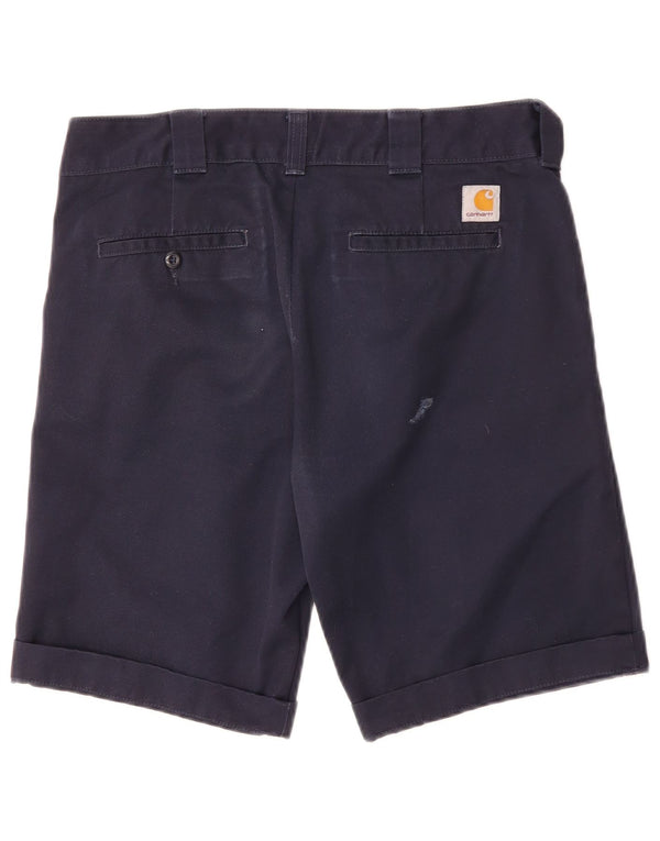 Carhartt Mens Wip Chino Shorts W30 Poliéster Azul Marinho Médio