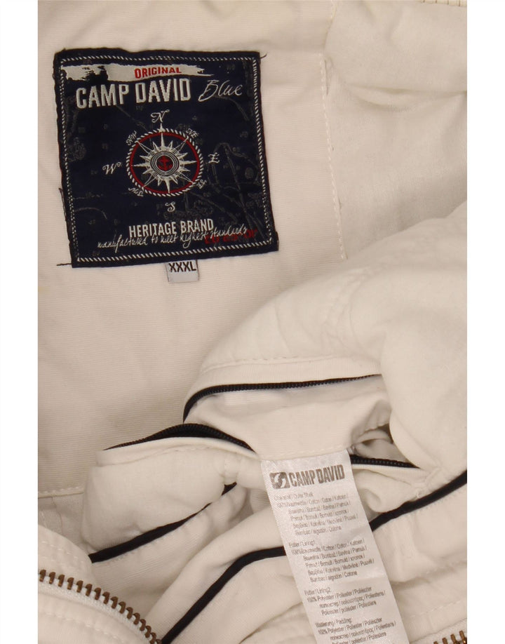 Jaqueta bomber masculina Camp David UK 46 3XL algodão branco