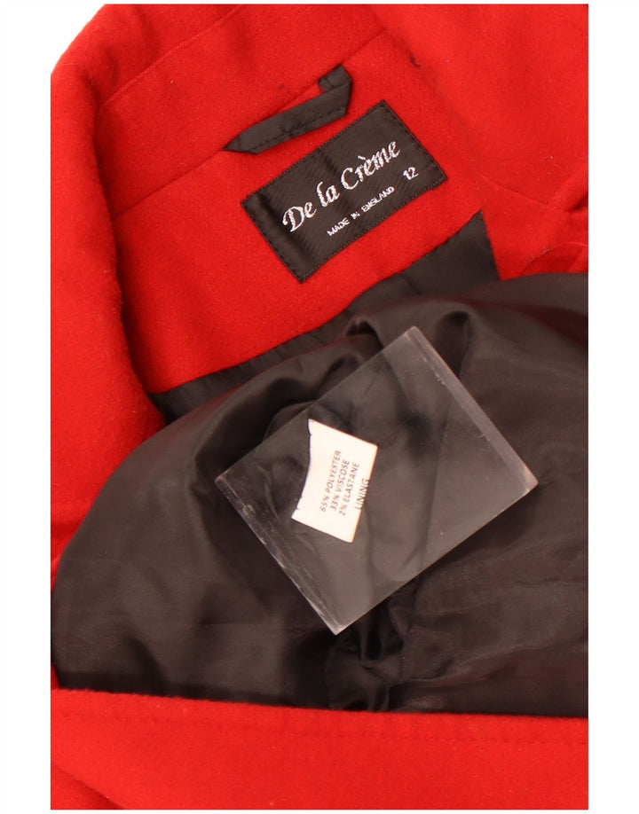 Sobretudo feminino De la Creme UK 12 poliéster vermelho médio