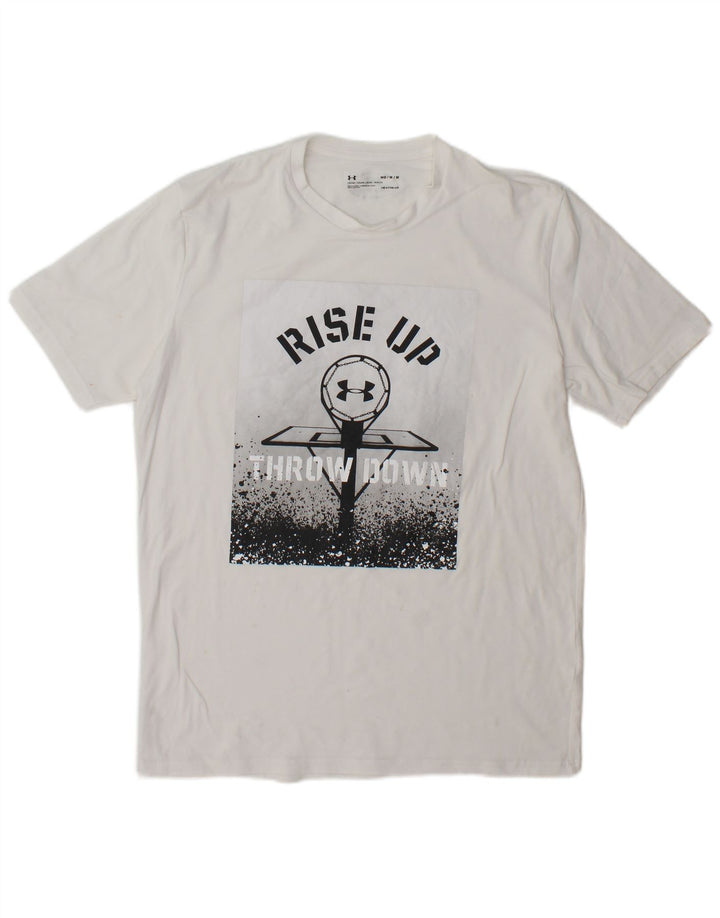 Camiseta masculina Under Armour Heat Gear Graphic Top Médio Branco