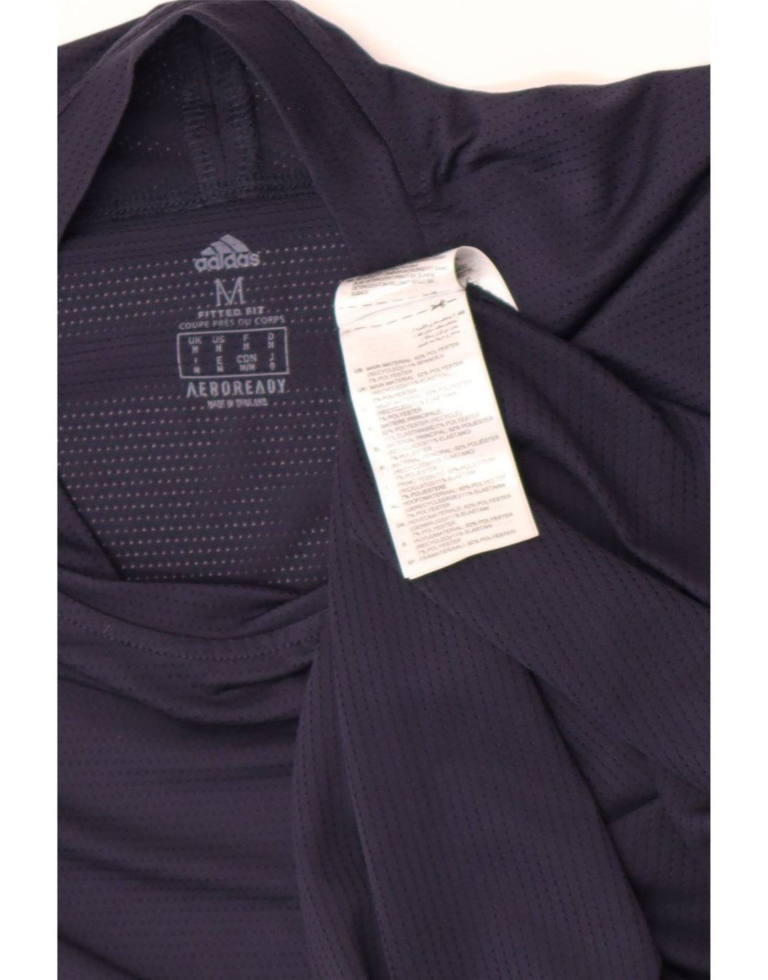 Adidas Mens Aeroready Camiseta Top Médio Azul Marinho Poliéster