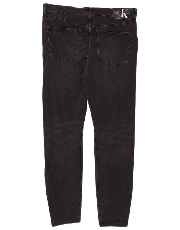 Calvin Klein Mens Jeans Slim W33 L32 Algodão Preto