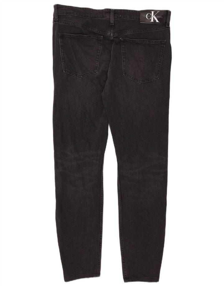 Calvin Klein Mens Jeans Slim W33 L32 Algodão Preto