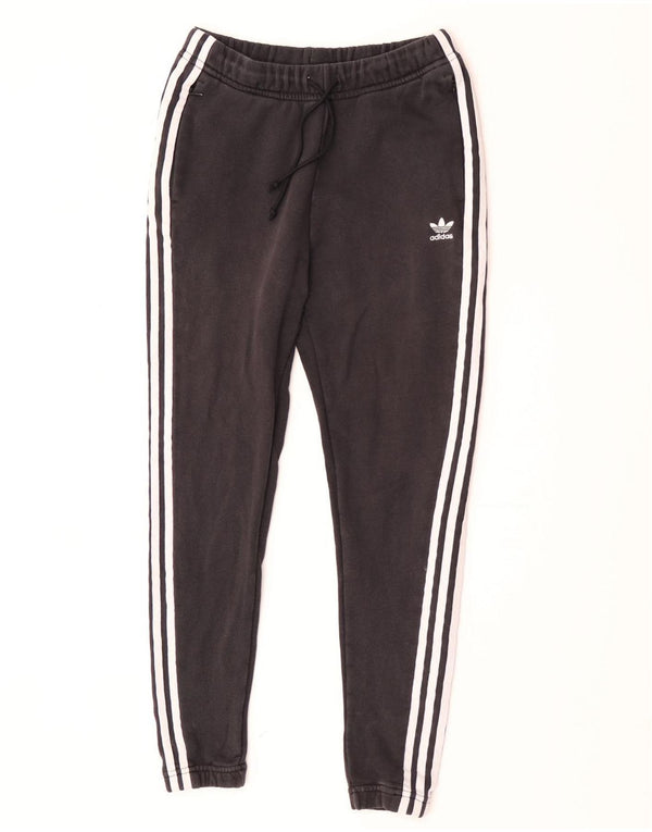 Calças de treino femininas Adidas Joggers UK 6 XS algodão preto