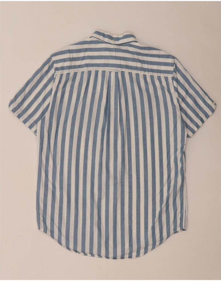 Camisa masculina de manga curta Ben Sherman de algodão listrado azul médio