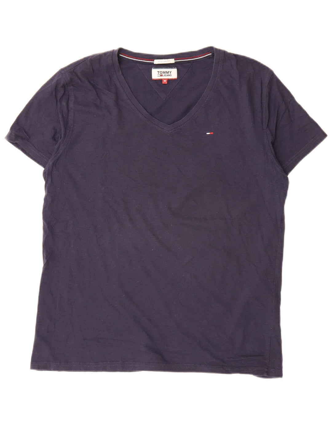 Tommy Hilfiger Camiseta masculina Regular Fit Top Médio Algodão Azul Marinho