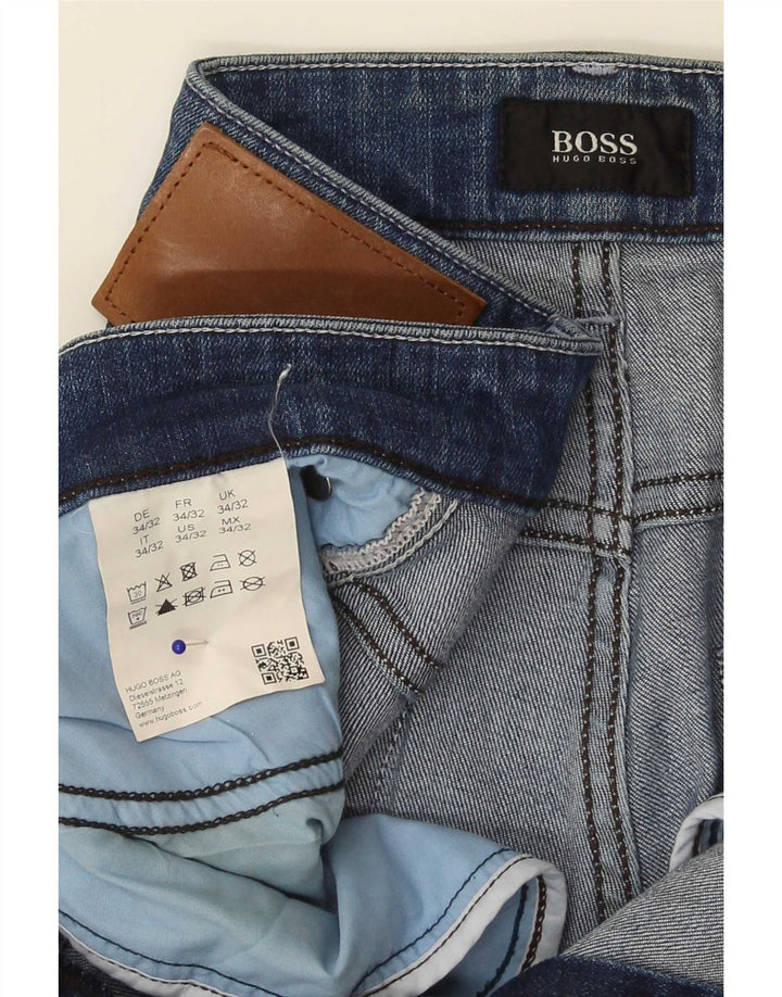Hugo Boss Masculino Slim Jeans W34 L32 Azul Algodão