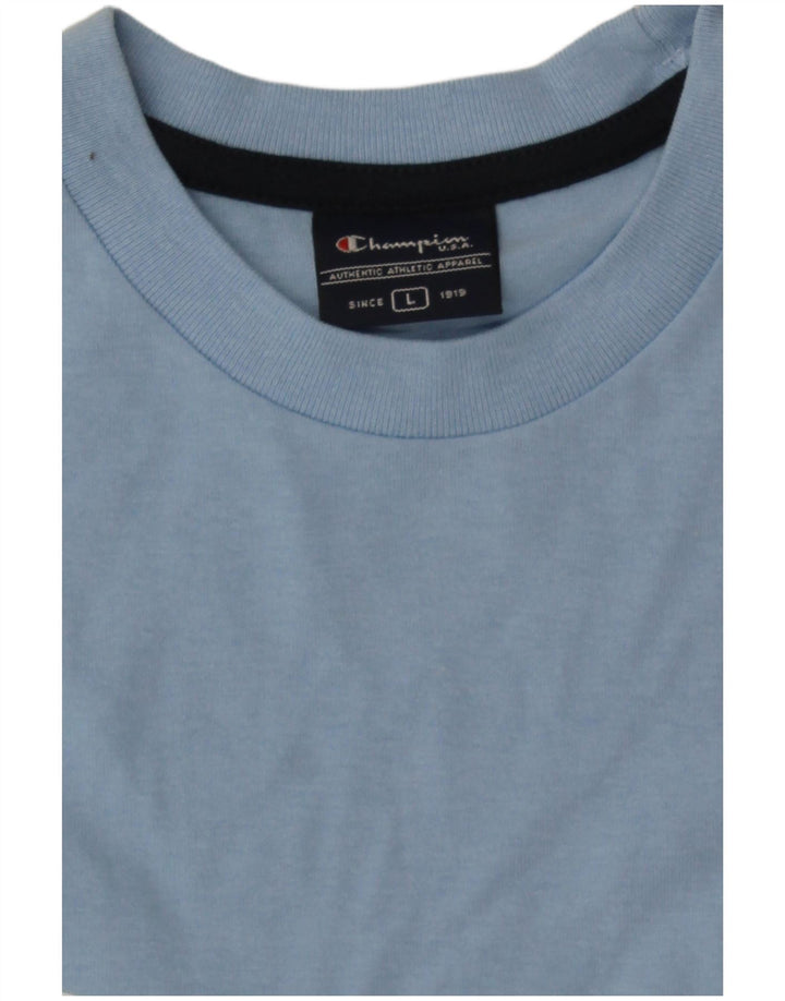 Camiseta masculina estampada Champion grande azul