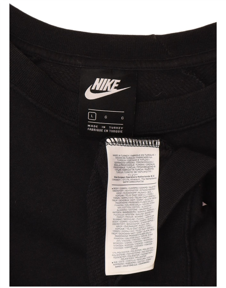 Jumper de moletom gráfico oversized Nike feminino Reino Unido 16 grande algodão preto