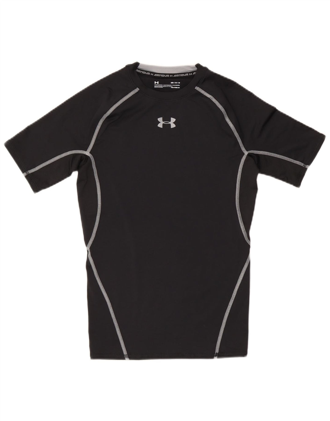 Camiseta masculina Under Armour Heat Gear Graphic Top médio preto poliéster