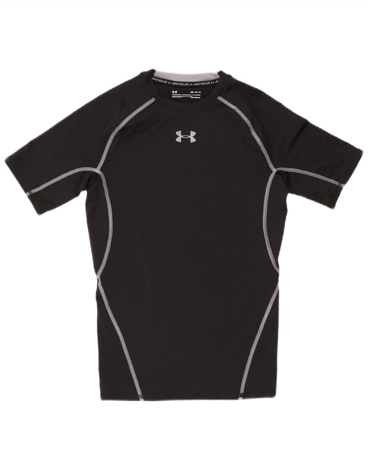 Camiseta masculina Under Armour Heat Gear Graphic Top médio preto poliéster