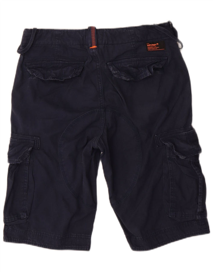 Superdry Mens Slim Cargo Shorts W30 Médio Algodão Azul Marinho