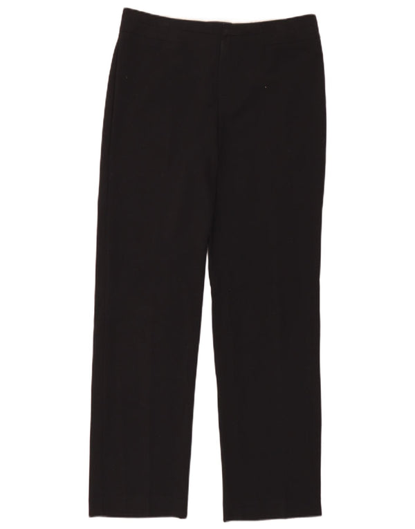 Calça feminina reta casual Marks & Spencer Reino Unido 10 pequena W32 L30 preta