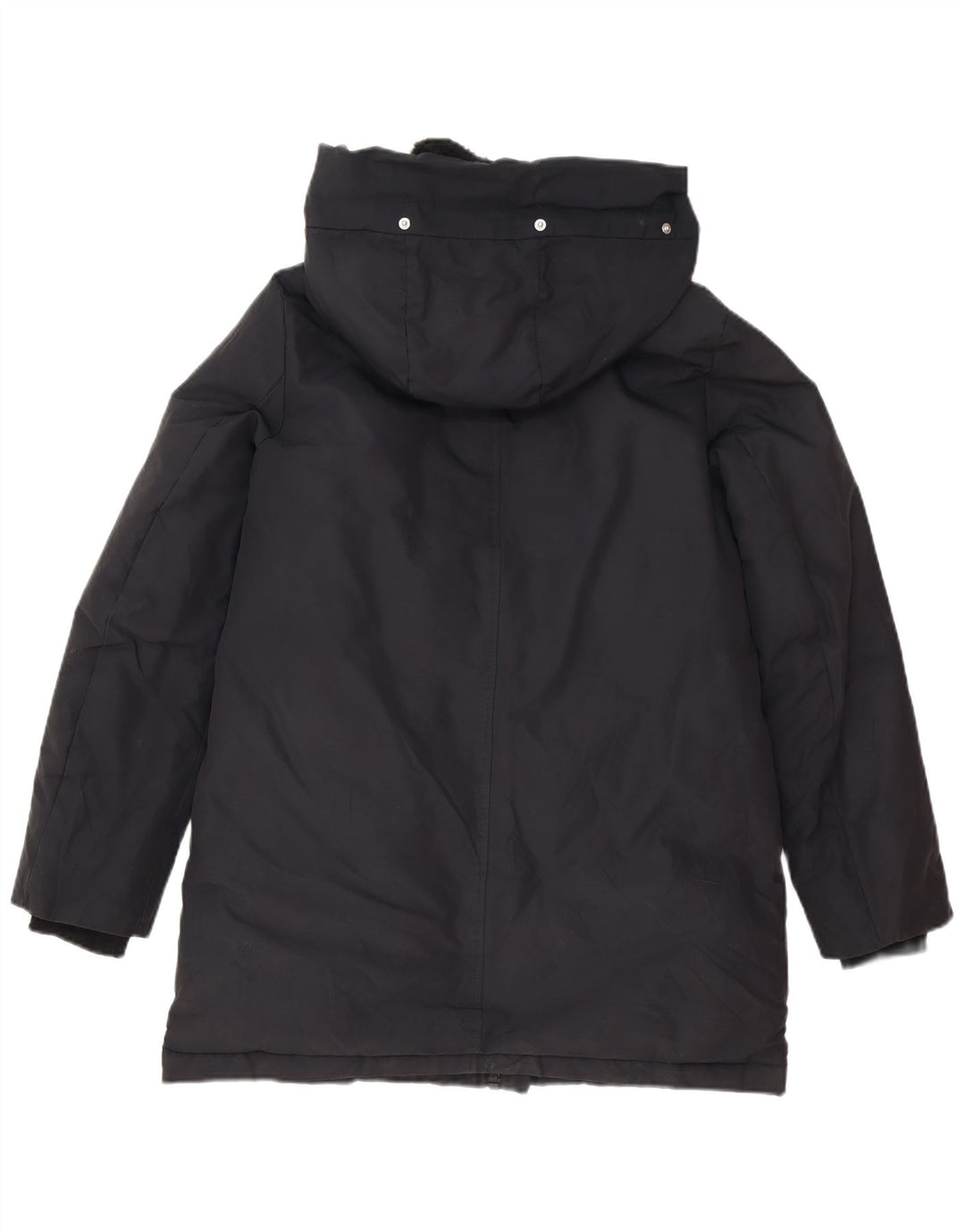 Jaqueta Parka com capuz feminina Zara UK 6 XS poliéster preto