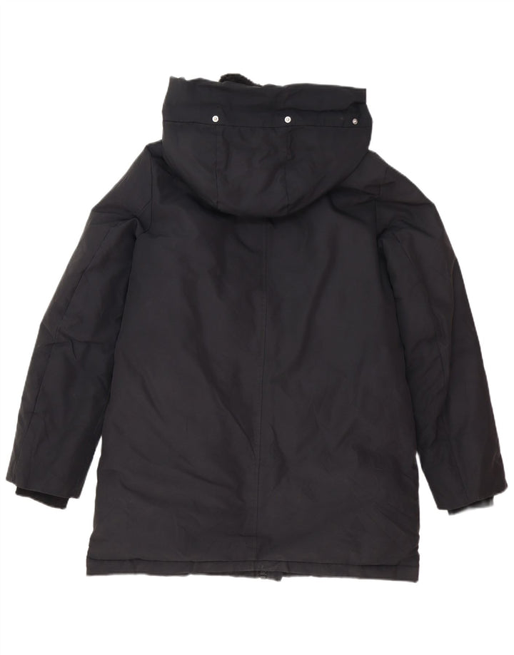 Jaqueta Parka com capuz feminina Zara UK 6 XS poliéster preto