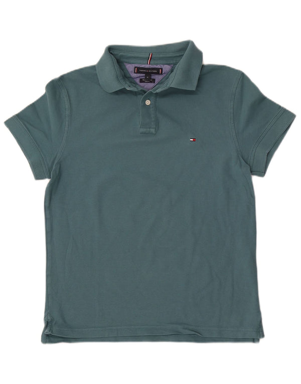 Camisa polo masculina Tommy Hilfiger Slim Fit algodão verde médio