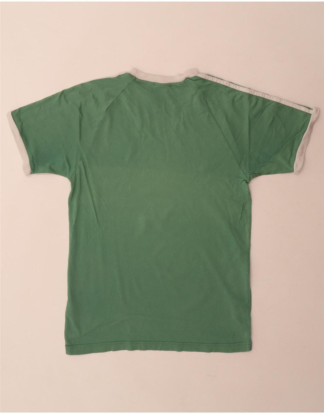 Adidas Mens Camiseta Top Pequeno Algodão Verde
