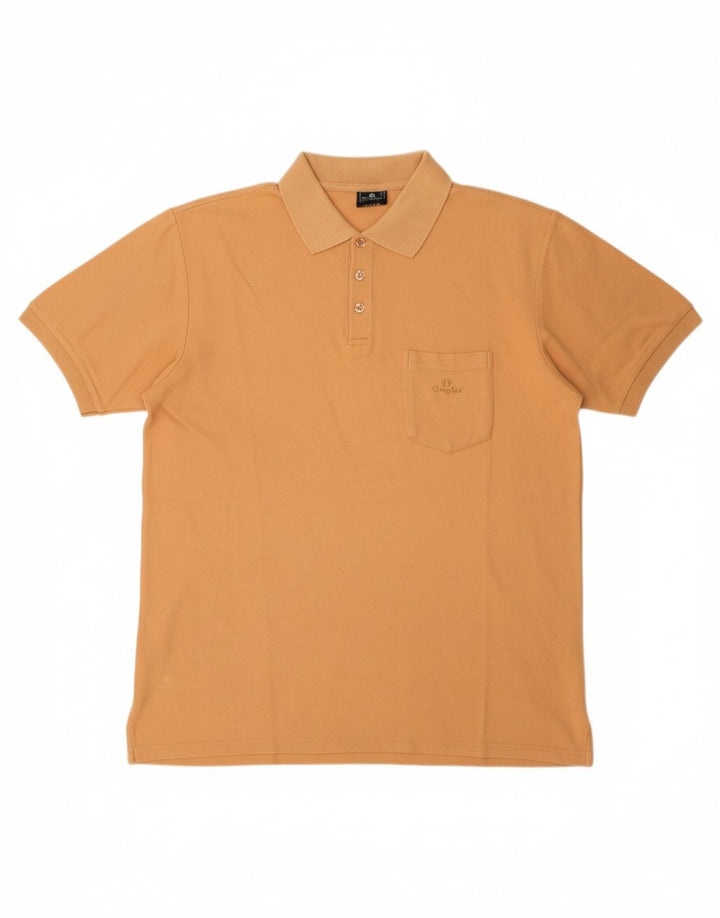 Camisa polo masculina VINTAGE grande algodão laranja