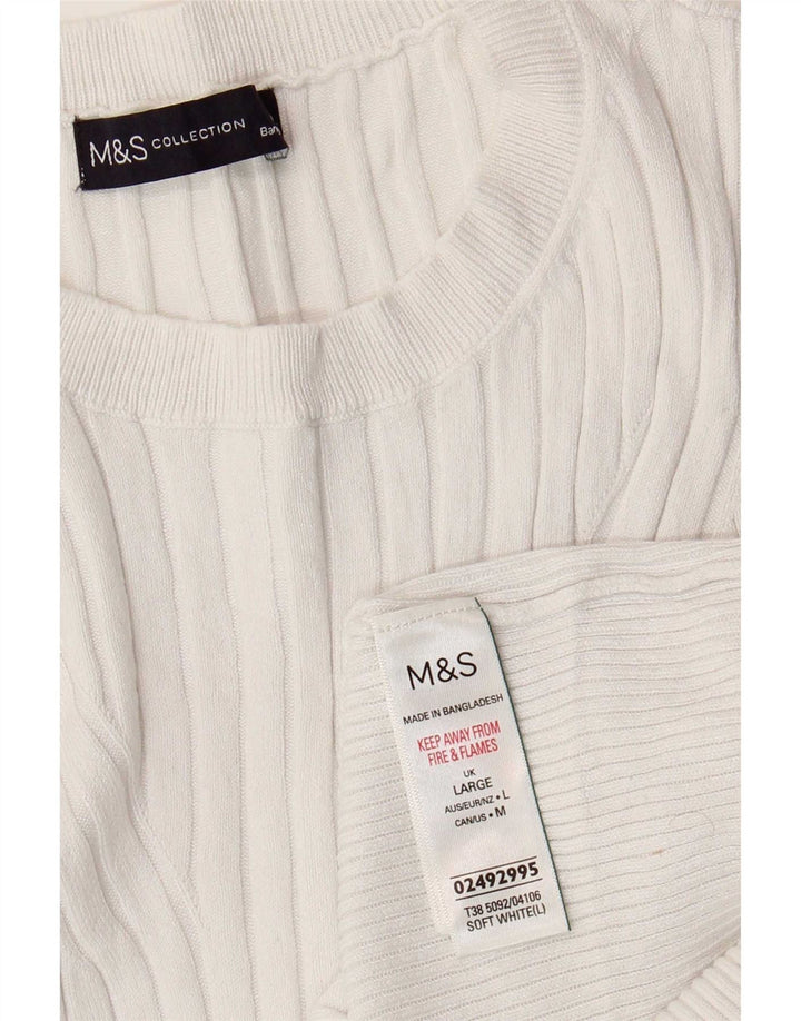 Regata feminina Marks & Spencer com colete Reino Unido 14 grande viscose branca