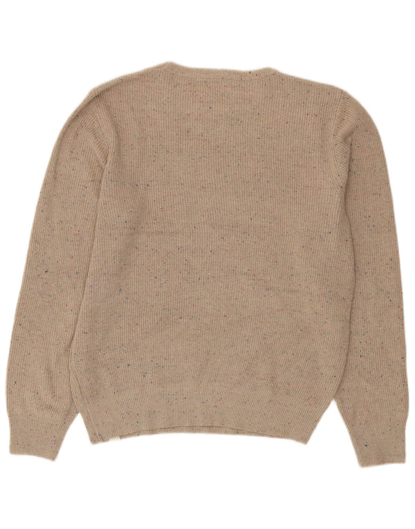 Rifle Womens Crew Neck Jumper Sweater UK 18 XL Beige Flecked Acrylic