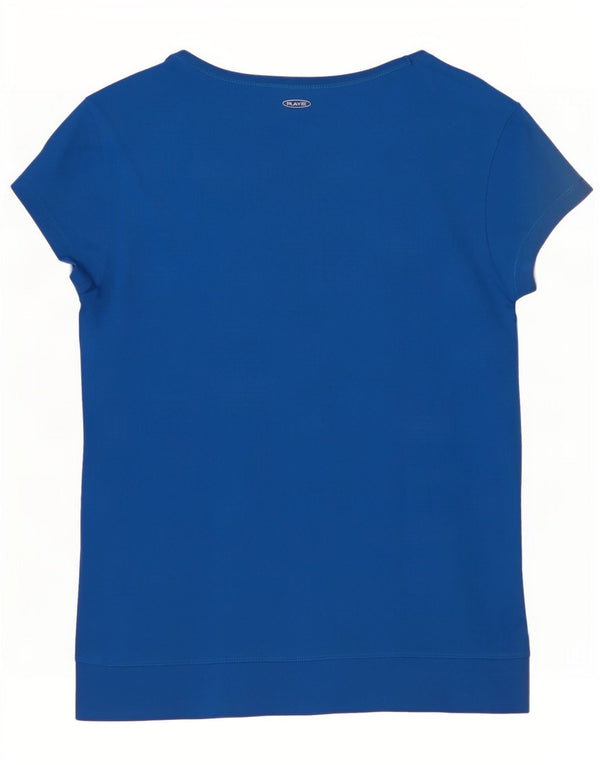 Camiseta feminina Reebok Top UK 8/10 pequena azul poliéster