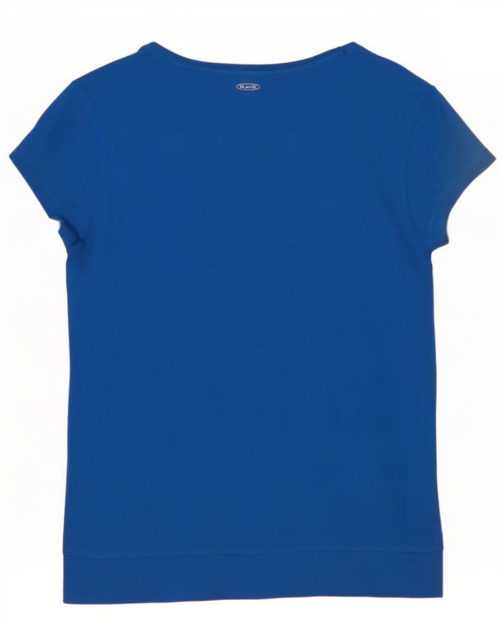 Camiseta feminina Reebok Top UK 8/10 pequena azul poliéster