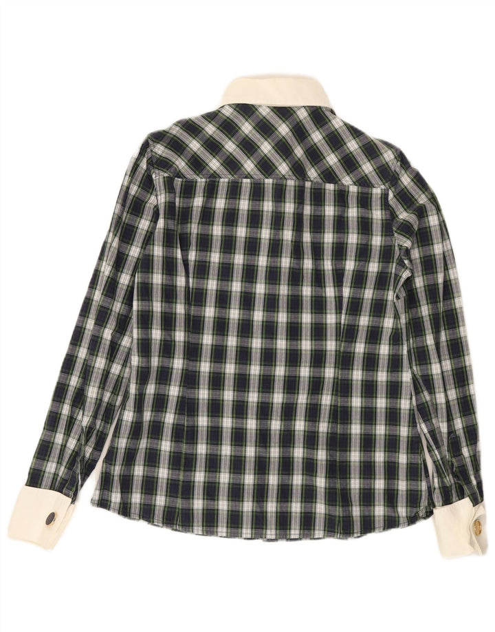 Camisa feminina Massimo Dutti EU 40 algodão xadrez verde médio