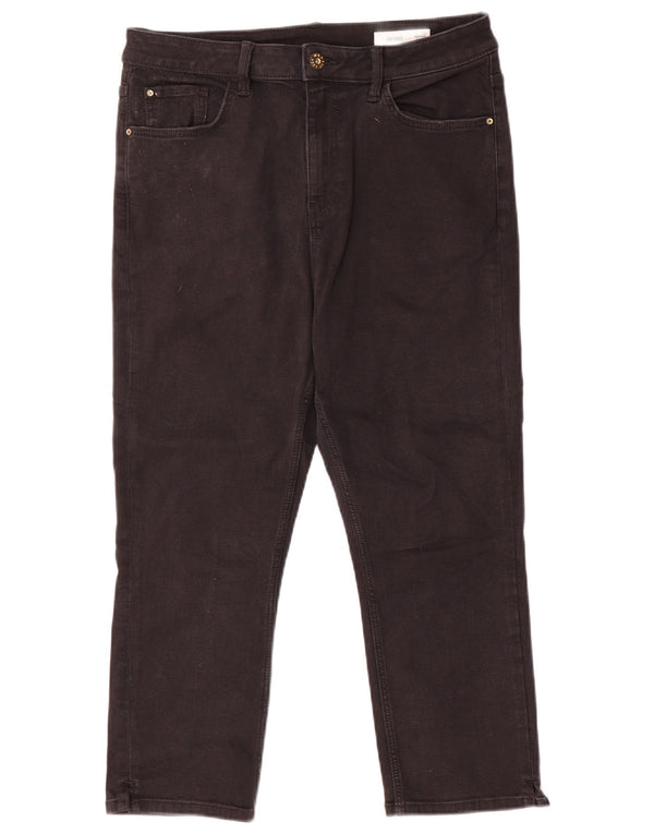 Calça jeans skinny feminina de cintura alta Marks & Spencer Reino Unido 14 grande W32 L22 preta