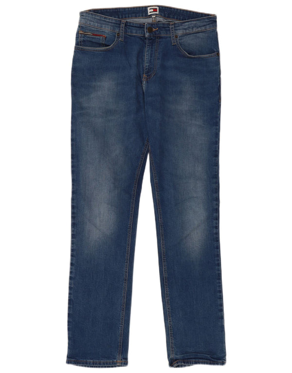 Tommy Hilfiger Masculino Slim Jeans W32 L32 Azul Algodão