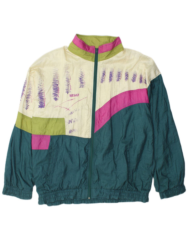 Brugi Mens Graphic Tracksuit Top Jaqueta XL Verde Colorblock Poliéster