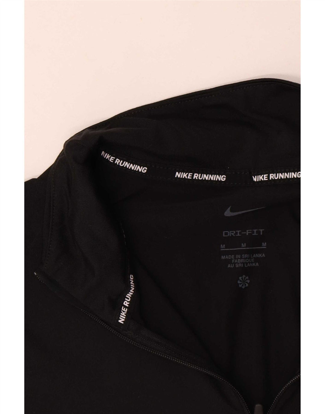 Nike Mens Dri Fit Zip Neck Pullover Treino Top Médio Preto Poliéster