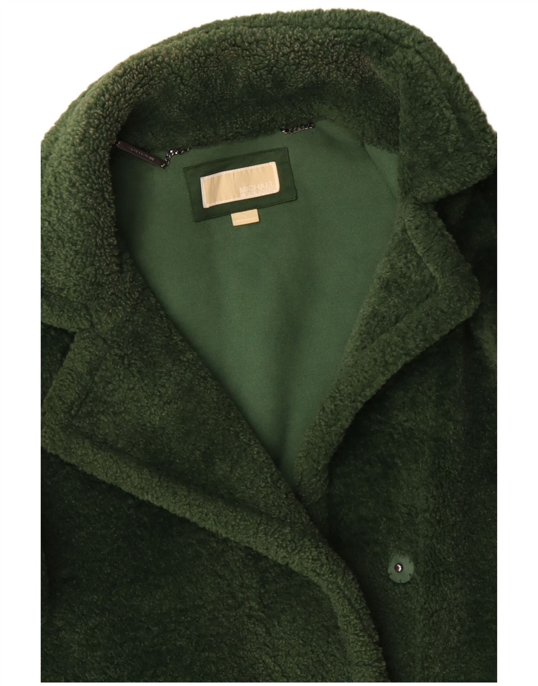 Sobretudo feminino grande de pele sintética MICHAEL KORS Reino Unido 18 XL verde poliéster