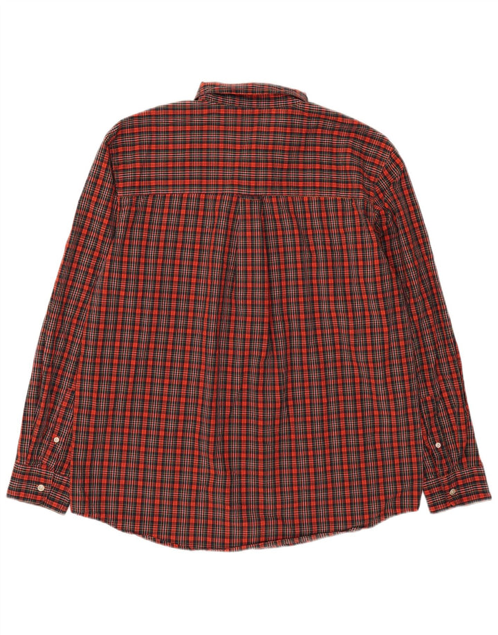 Camisa masculina Chaps grande laranja xadrez algodão